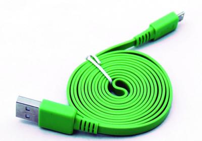 China Green Flat Micro USB2.0 Data Cable for sale