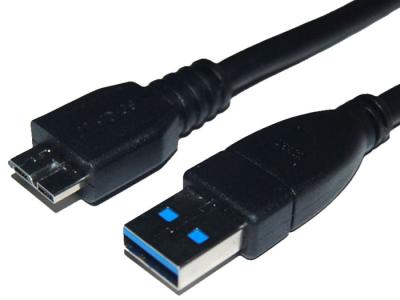 China Black Round USB3.0 Charge Cable A Male to Micro B for sale