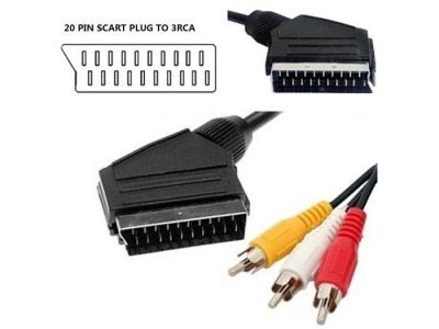 China 20 Pin Scart to 3RCA Plug Cable for sale