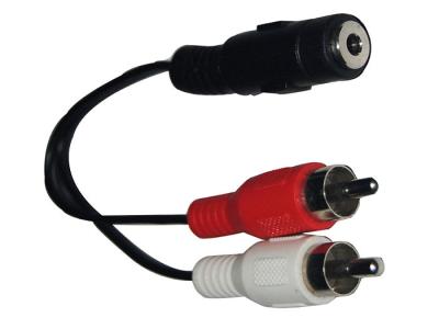 China 3.5mm female socket to 2RCA male plugs audio cable for sale