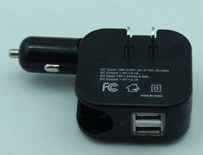 China 2 in 1 Dual USB Port car charger and wall charger for sale