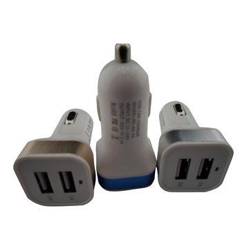 China White 5V 3.1A Dual USB Car Charger for sale