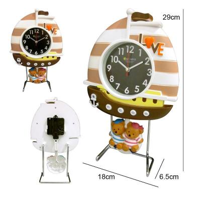 China sailing boat shape alarm clock for kids for sale