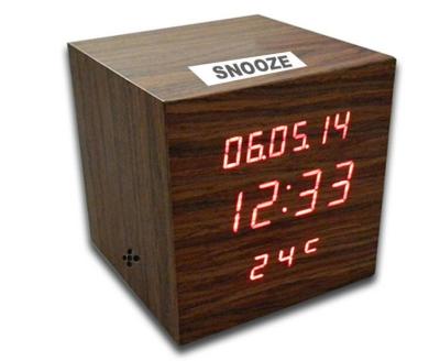 China Digital LED Wooden Clock with Calendar, Radio, Bluetooth and Loudspeaker for sale