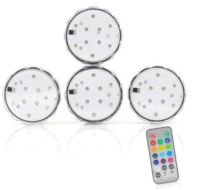 China Waterproof Remote Control Multi Color Submersible LED light  4PCS As One Set for sale