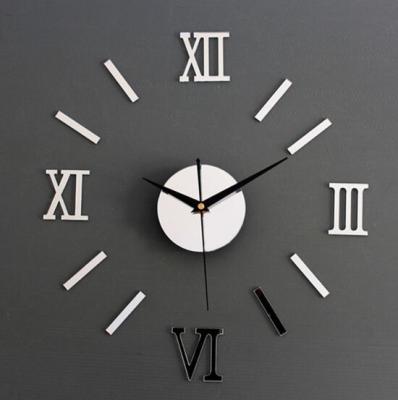 China DIY 3D Roman Numbers Mirror Style Multi-Color Wall Clock Home Decor Mirror Wall Sticker for sale