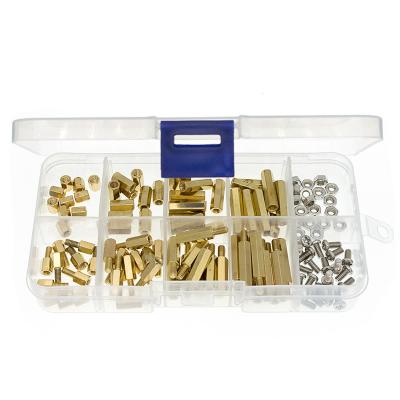 China 120Pcs M3 Brass Standoff Spacer PCB Board Hex Screws Nut Assortment Kit Female-Female Spacers Male-Female Spacers for sale