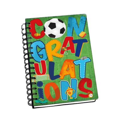 China 3D Zebulun China Stationery Market Boys Football Congratulations Price Dotted A4 Notebook for sale