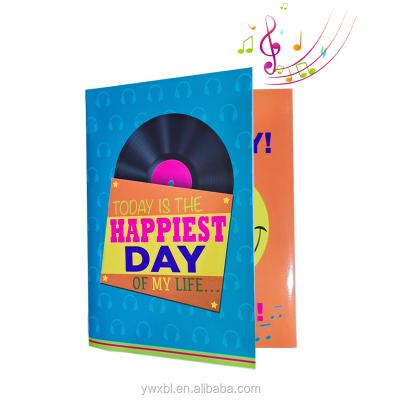 China Europe Wholesale Customize Popular 30second Birthday Musical Audio Greeting Cards With Light For Gift Card for sale