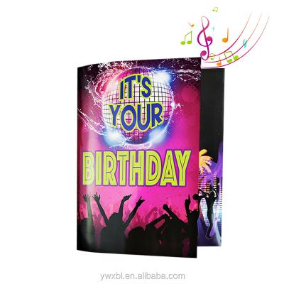 China Europe Zebulun Musical Card With 30second Size Light Music Audio Birthday A5 Greeting Cards With Light For Gift Voucher for sale