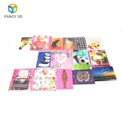 China Europe Zebulun 3d Lenticular Printing Greeting Cards Promotional Multi Design PP PET Plastic 3D Greeting Cards for sale