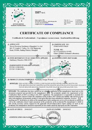 CE - Wavor Precision Machinery (Shanghai) Co., Ltd.