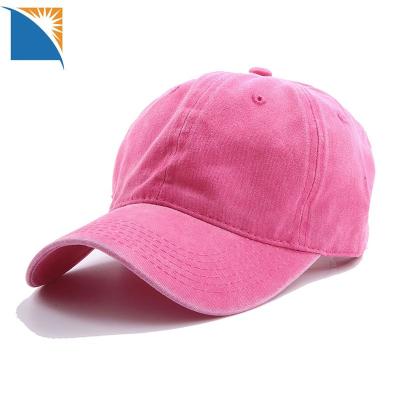 China COMMON Distressed Hats For Women Washed Cotton Baseball Cap Ladies Womens Fashion Sports Hats Hot Pink Baseball Cap Hat for sale