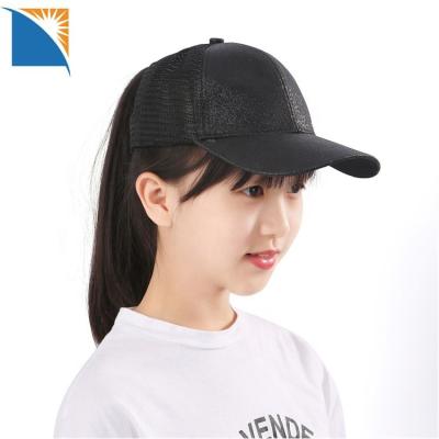 China Bill Children Sports Cap Ponyback Ponytail Kids Girls Hats Shiny Cute Hats Baseball Cap Glitter COMMON Girls Hats for sale