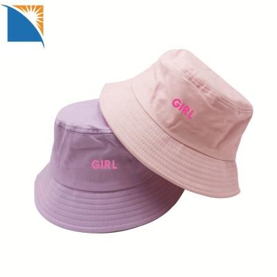 China Picture Girls Boys Bucket Hat With Logo Embroidery Kids Cotton Bucket Hat Custom Kids Bucket Hats for sale