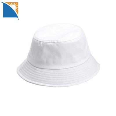 China Summer Wholesale White Bucket Hats Kids Picture Adult Solid Color Bucket Hat White Bucket Hat for sale