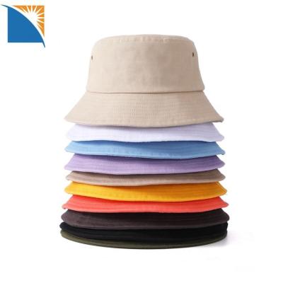 China Simple Sun Protection Bucket Hat 2022 New For Men Women Summer Beach Sun Hat Fisherman Cap Packable Adjustable Cotton Bucket Hats for sale