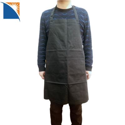 China Wholesale Custom Logo Print Adult Black Chef Cooking Work Men Bib Cleaning Apron With Pockets for sale