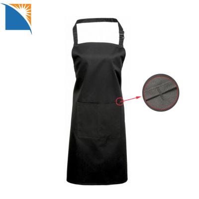 China Custom Cleaner Your Simple Design Heavy Duty Black PolyCotton 2 Pockets Cooking Kitchen Apron for sale