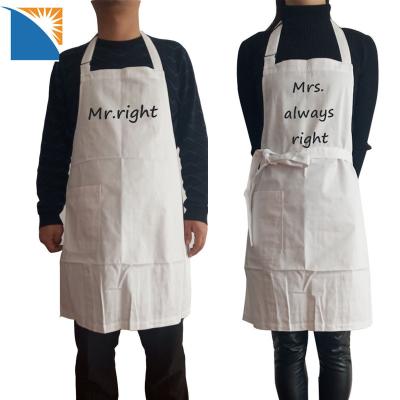 China Cooking mats Mr. and Mrs. Matching Embroidery Aprons for Newlywed Couples Toast Apron for Women Mens with Jokes Funny Gift Apron Set for sale