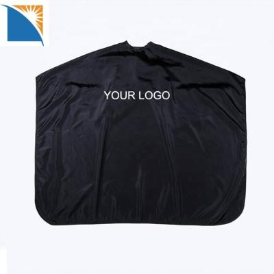 China Black Nylon Apron Hair Salon Waterproof High Quality Non Sticky Hairdressing Apron Custom Beauty Salon Apron LJ-SA1 for sale