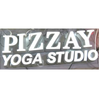 China Acrylic Luminous Letter Signs Buildings Acrylic Illuminated Characters Electronic Channel Letter Marquee Letters PIZZAY YOGA STUDIO for sale