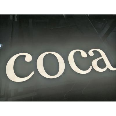 China Buildings Indoor Acrylic Illuminated Characters Illuminated Channel Letter COCA for sale