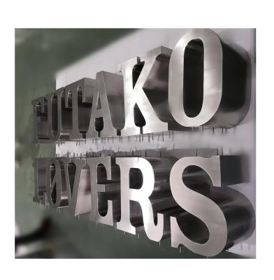 China Flat Buildings Stainless Steel Edge Letter Channel Letter FUTAKO LOVERS for sale