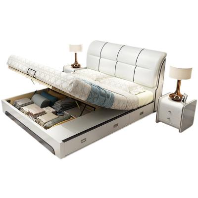 China Storage Hi-tech Furniture Modern Leather Bed for sale