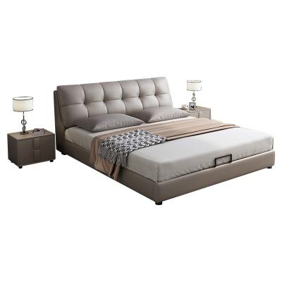 China Storage Hi-tech Furniture Modern Leather Bed for sale