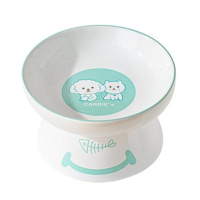 China Hot Selling Cat Bowl Drinking And Feed Pet Products Sustainable Manufacturer Cute Anti-spill Wholesale Ceramic Pet Bowl for sale