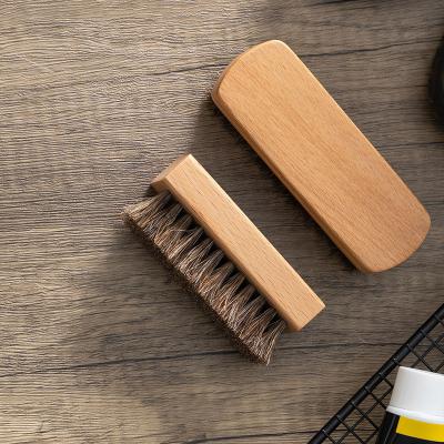 China Shoe Horse Hair Brush Shoe Cleaning Brush Boot Brush Shoe Cleaning Wood Polishing Care Products for sale