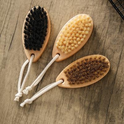 China All Natural Pig Hair Brush Natural Pig Hair Soft Skin Body Brush Beech Wood Bristle Bristle Bath Brush Eco-friendly for sale