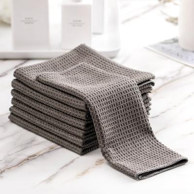 China Sustainable Water Absorbent Towel Shredding Non Glass Wiping No Residue Kitchen Cleaning Cloth WAFFLE Cloth for sale