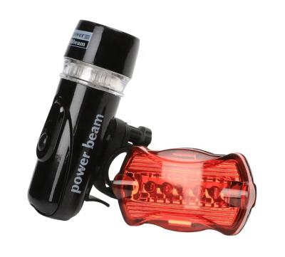 China High Luminance Waterproof Bike Bicycle Front And Tail Led Light Led Bicycle Light Battery Bike Light Set for sale