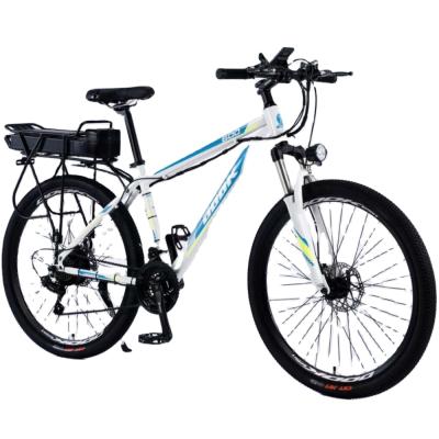 China High quality and durable aluminum alloy steel brushless motor 350W fork suspension mountain electric bicycle for sale