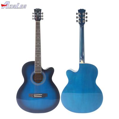 China Wholesale Price Basswood 40 Inches Colorful Cutaway Acoustic Guitar Made In China Electric With EQ Available for sale