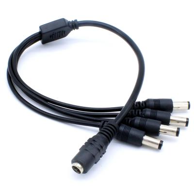 China Camera 2.1mm x 5.5mm DC Cable/CCTV Jack 1 to 4 Power DC Splitter Cable for sale