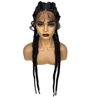 China Silky smooth soft braided wigs in synthetic hair wigs for black women lace front hair with competitive price hair wigs vendors for sale