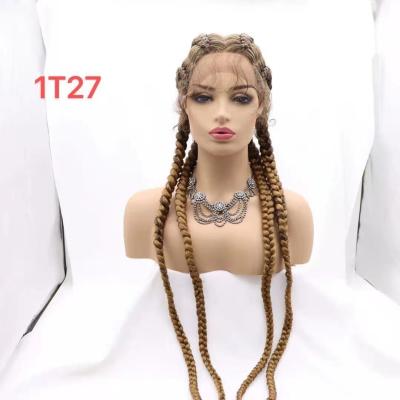 China Silky Straight Soft Braided Wigs In Synthetic Hair Wigs In Lace Front 30 Inch 32 Inch Wigs With Good Quality Factory Price In Current for sale