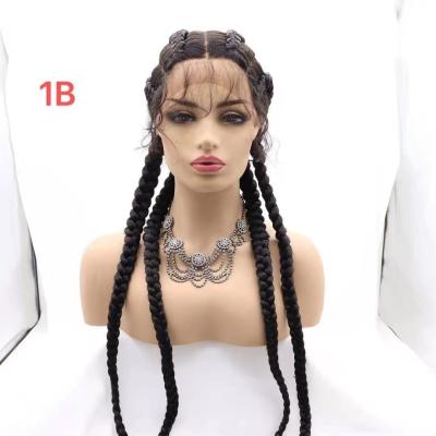 China Silky Smooth Soft Braided Wigs In Human Hair Full Lace Wigs For Black Women Lace Front Length 36 Inch China Factory. length for sale