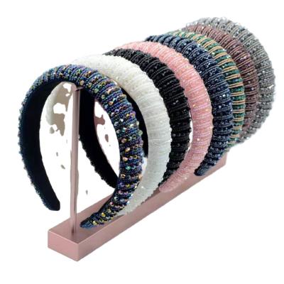 China Baroque Crystal Beads Headbands Europe Headbands Hair Band For Women New Arrival 2021 Wholesale Many Colors for sale