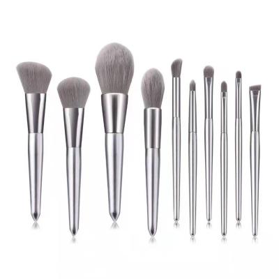 China Angular Blush 2021 New Style Makeup Brush Kits With Bag Professional Vegan Makeup Brushes Private Label 10pcs High Quality Makeup Brush Set for sale