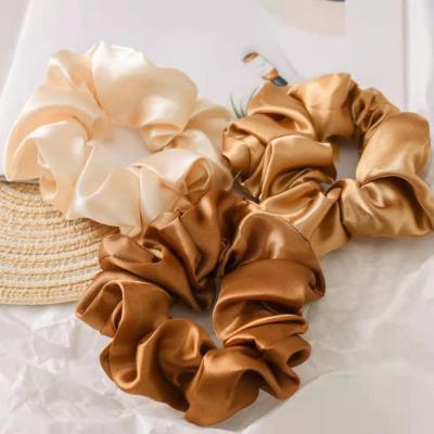 China New Creative Luminous Solid Color Ponytail Hair Scrunchies Satin Hair Ties High Tenacity Hair Silk Elastic Scrunchies For Girls for sale