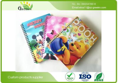 China 3D Printing Cover Spiral Bound Notebook , Coated Paper Single Subject Spiral Notebook for sale