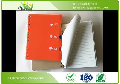 China 80 gram PP Hard Cover Spiral Notebook For Stationery Store / Advertising Promotion for sale