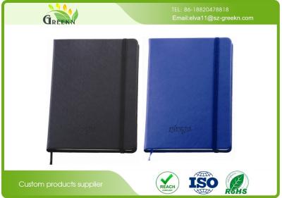 China Delicate PU Leather Cover Custom Embossed Notebook with Pens Elastic Band for sale