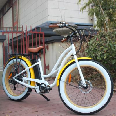 China Aluminum alloy ready to board step by step aluminum alloy 750w fat electric bike with white side wall tire 26 inch e cycle for sale