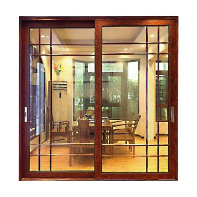 China Traditional Luxury Semi Sliding Door Tempered Glass Slide Door for sale