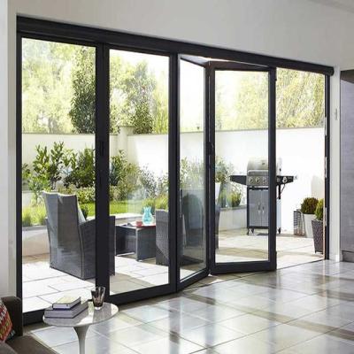 China Heat Insulation Single Glass Transparent Luxury Aluminum Bi-folding Door for sale